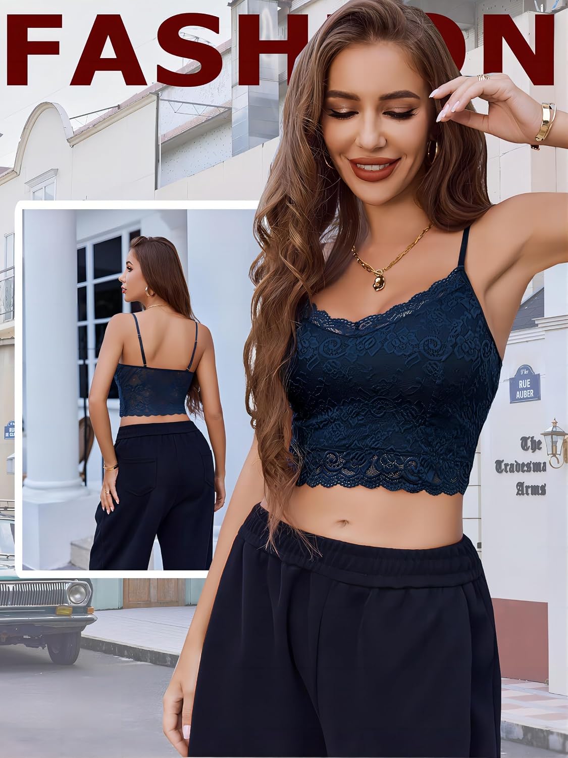 Avidlove dam spets bustier topp sexig bralette undertröja basic spagettiremmar camisole V-ringad rygg urtagning design tank toppar crop