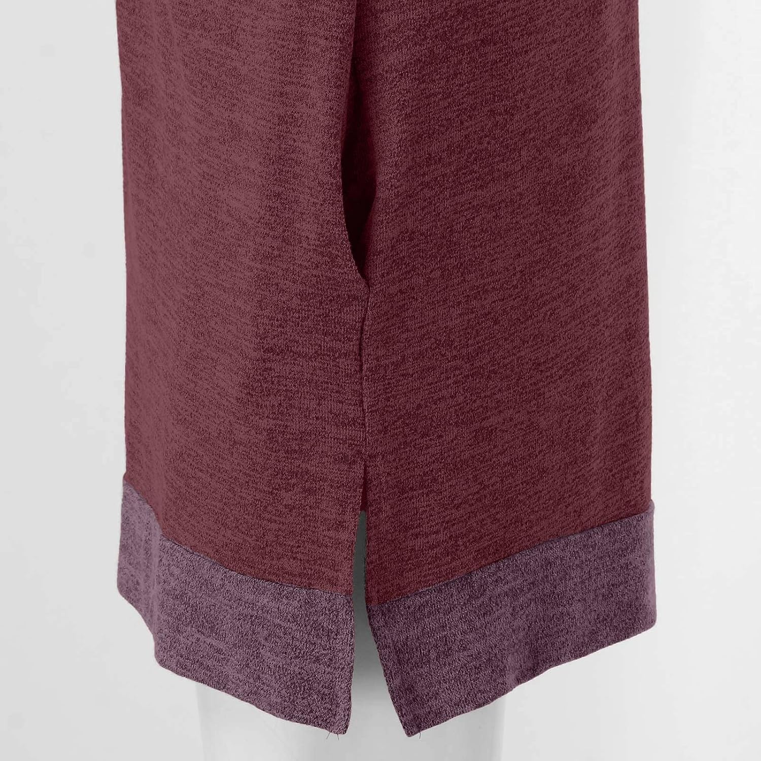 HUIFUAO T-shirt för kvinnor långärmad rund hals färgblock delad topp lös pullover topp skjorta kvinnor svart plus size t-shirt