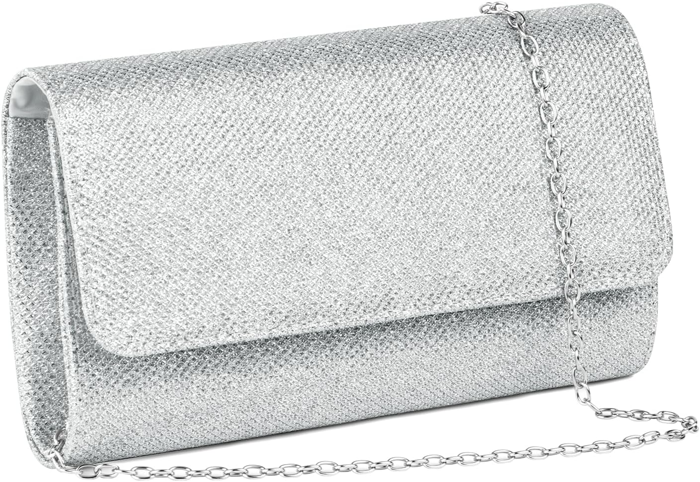 OSDUE kuvertväska för kvinnor, glitter, kuvert, kuvertväska med avtagbar kedjerem, eleganta paljetter, aftonväska för bröllop, brud, bal, cocktailparty, aftonväska för damer, Glitter fyrkantig