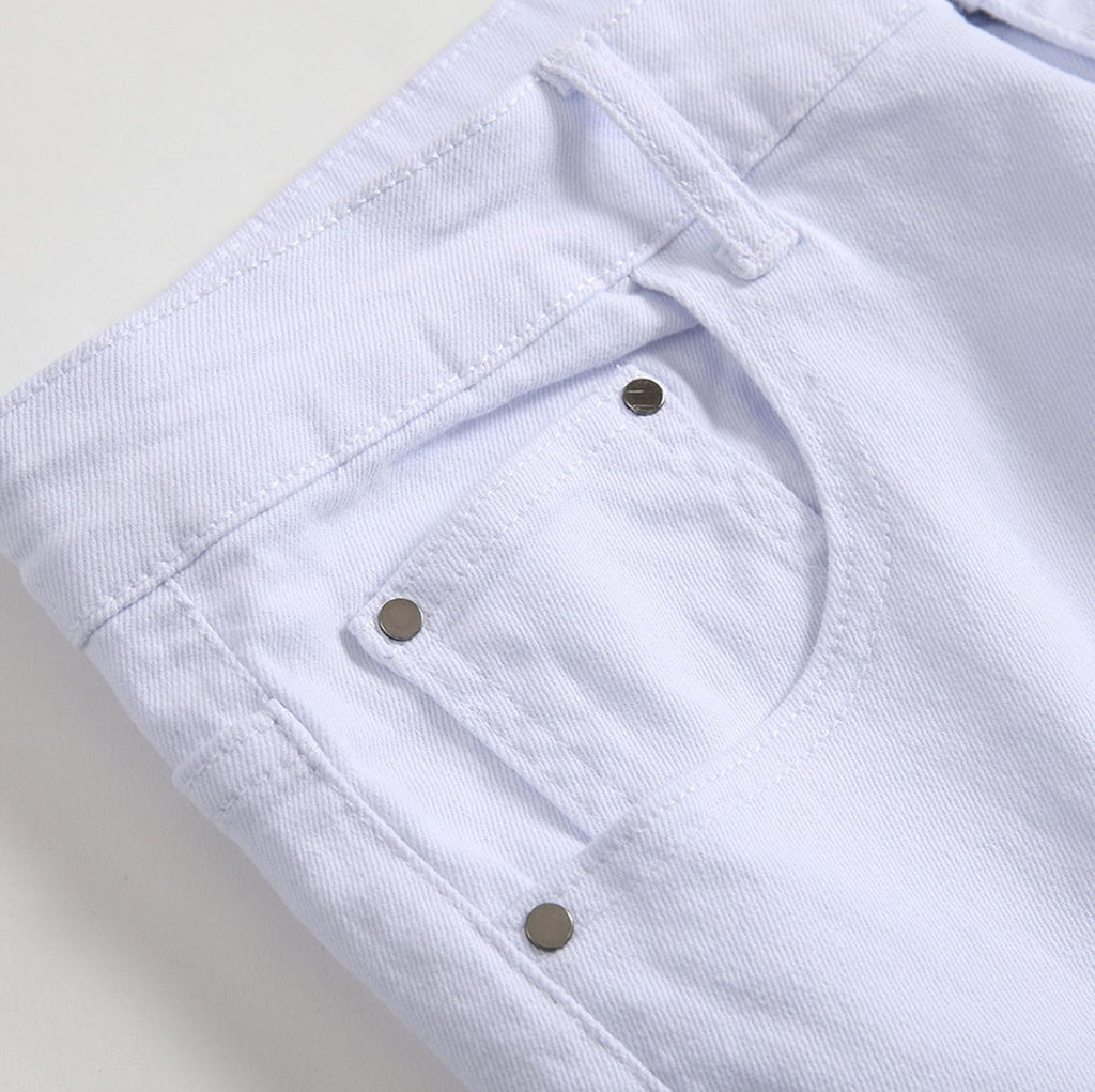 Herr Slim Fit-jeans herr stretch rippade slim fit skinny jeans mode raka ben komfortbyxor