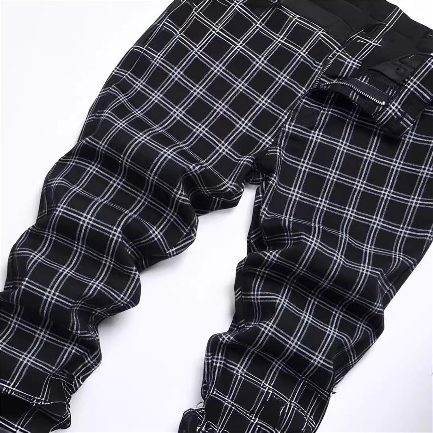 Rutiga byxor herr smal passform vardaglig stretchig twill chinos avsmalnande byxor