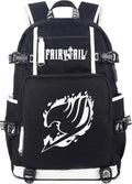 Roffatide anime ryggsäck cosplay bokväska laptopryggsäck med USB-laddningsport och hörlursport, Fairy Tail a, One_Size, Klassisk
