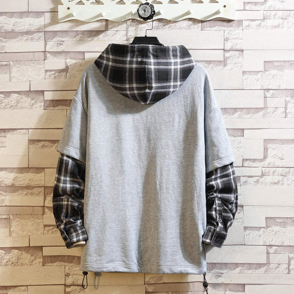 GURUNVANI Lappteknik huvtröjor herr bokstavstryck streetwear huvtröja herr sweatshirt