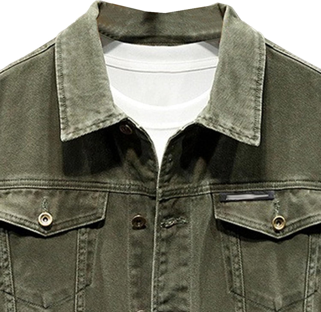 JEShifangjiusu Män Street Fashion Casual Denim Ytterkläder Baggy Rapper Denim Jackor Hip Hop Avslappnad Passform Streetwear