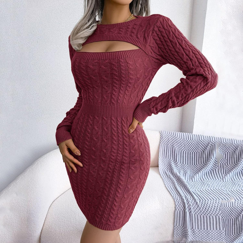 Dam Långärmad Stretchig Bodycon-klänning