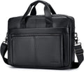 BAGZY Laptopväska för män läder 15,6 tum bärbar dator portfölj laptopfodral gåvor för män laptop messenger axelväska för PC laptop business handväska dokumentväska för kontor affärer college