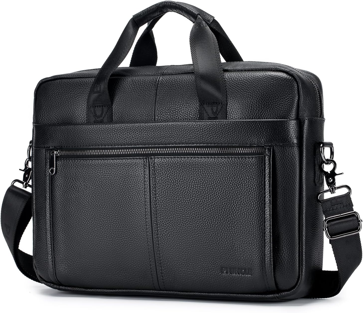 BAGZY Laptopväska för män läder 15,6 tum bärbar dator portfölj laptopfodral gåvor för män laptop messenger axelväska för PC laptop business handväska dokumentväska för kontor affärer college