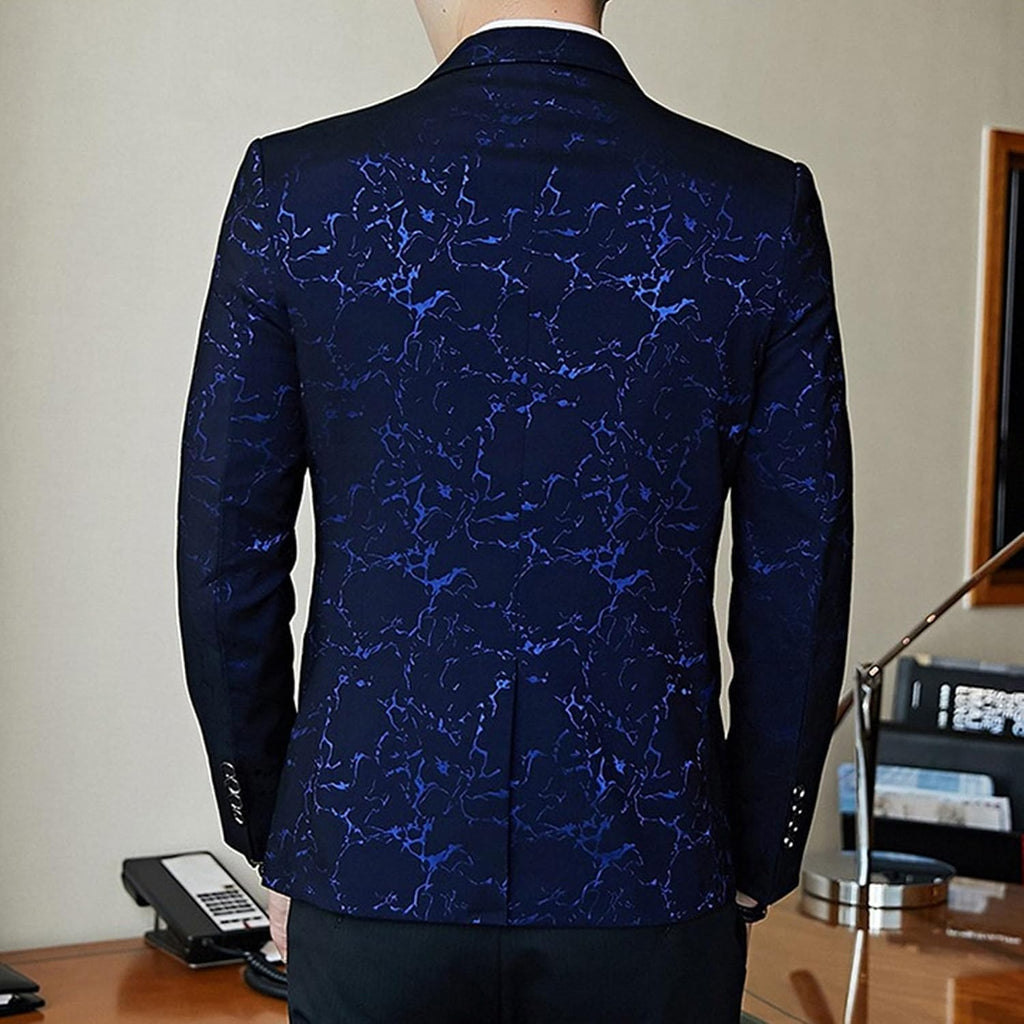 Herrtryck formell klänning kostym jacka blommig jacquard tux blazer middag fest bal bröllop kostym jacka
