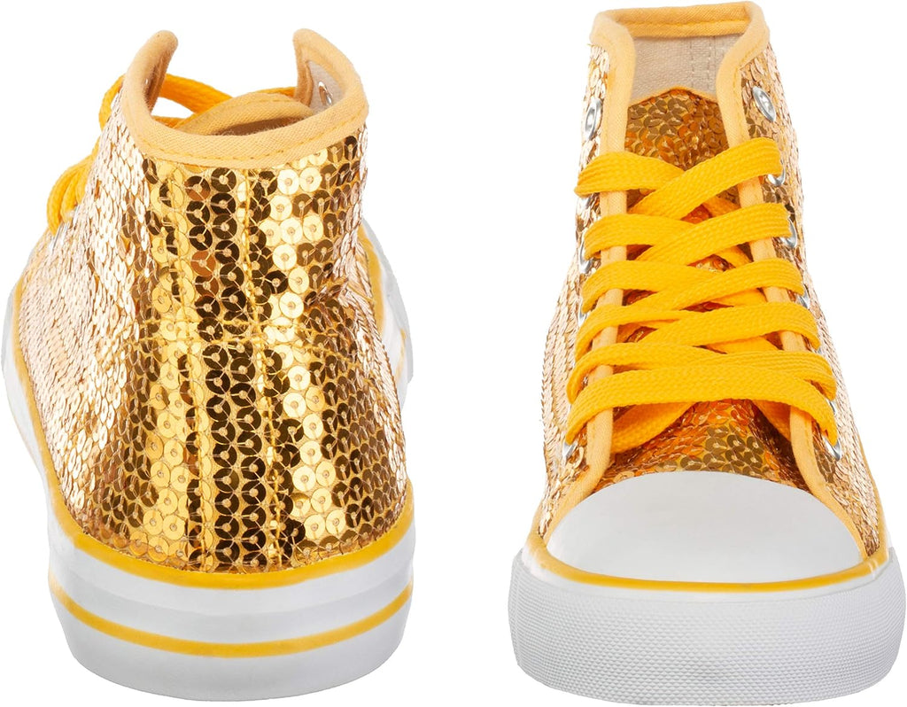 Brandsseller Dam Glitter sneakers paljetter halv höga spets damstövlar.
