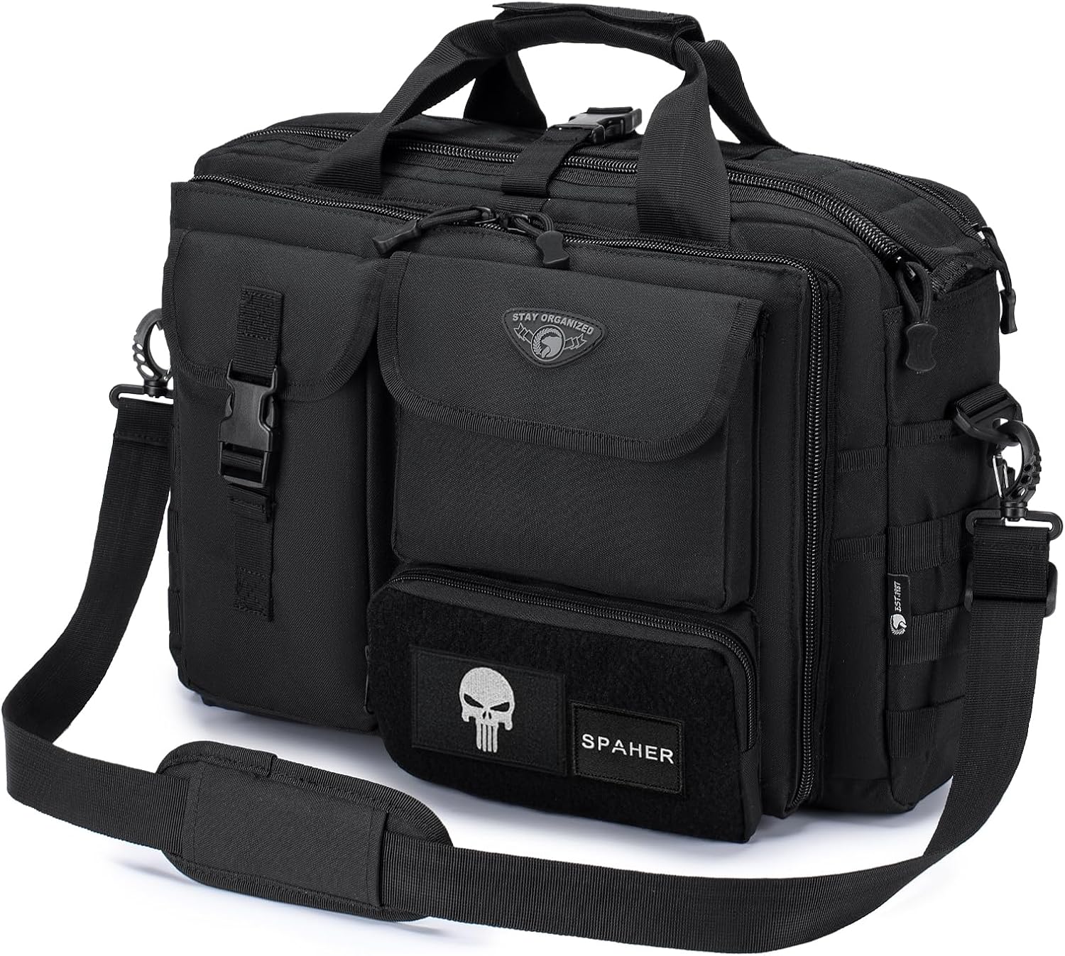 SPAHER Portfölj Herr Arbetsväska Herr Laptopväska 14/15,6/17,3 tum Business Tactical Bag Militärväska Axelväska Messenger Bag Herr Present för Kvinnor Herr