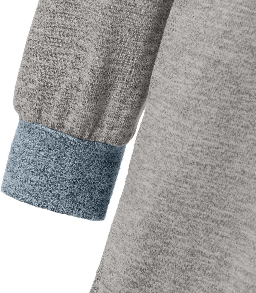 HUIFUAO T-shirt för kvinnor långärmad rund hals färgblock delad topp lös pullover topp skjorta kvinnor svart plus size t-shirt