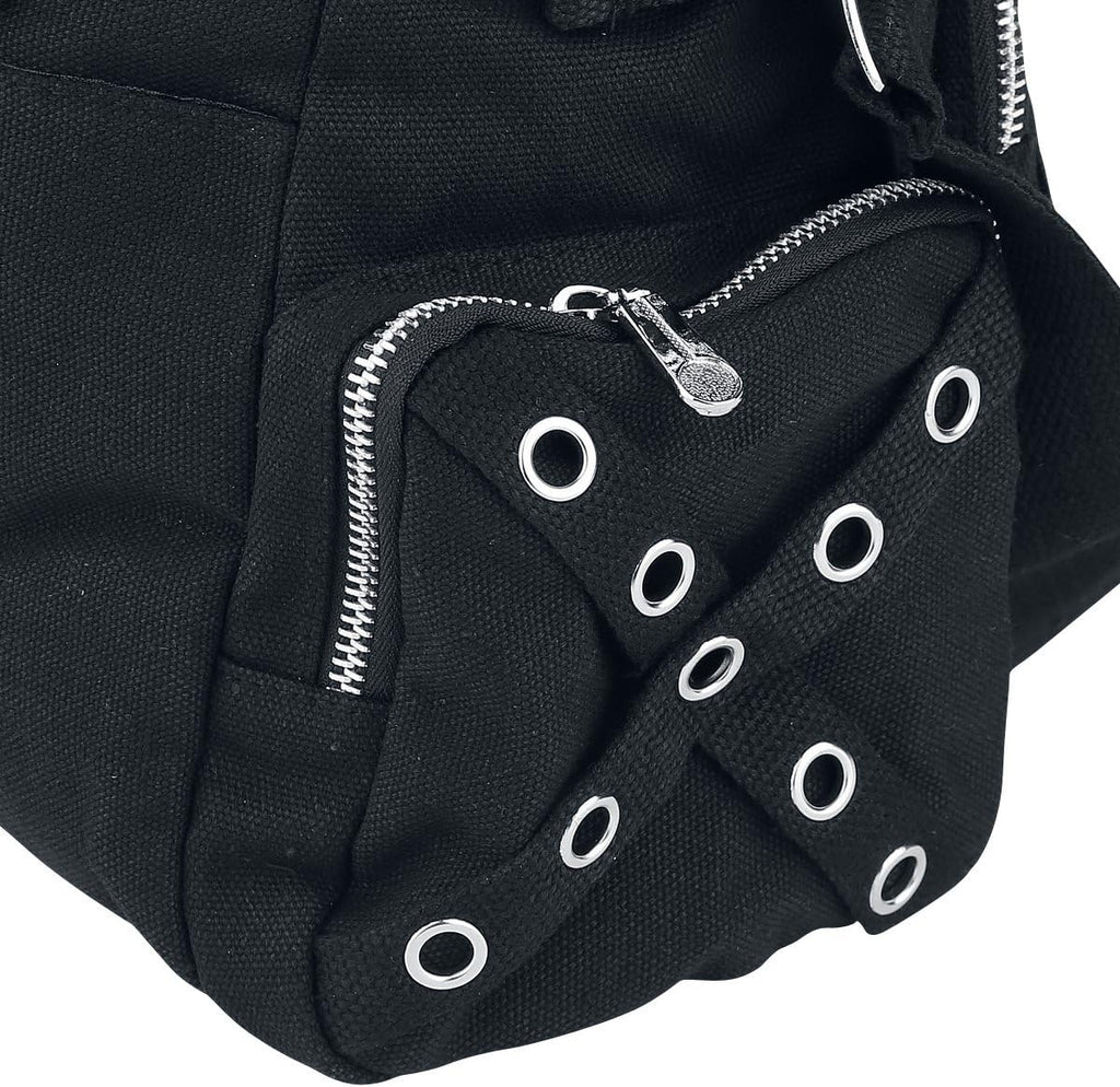 Handtas met studs i oogjes zwart, svart - svart/svart, svart