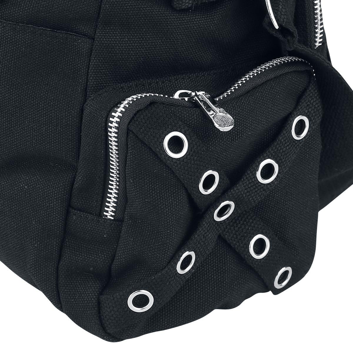 Handtas met studs i oogjes zwart, svart - svart/svart, svart