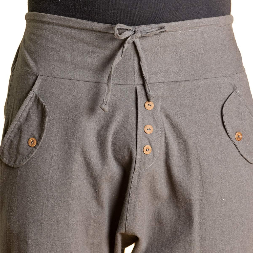 PANASIAM Yogi Pants Classic för dam och herr I bekväma fritidsbyxor i Aladin-Harem-stil – 100% bomull I optimal passform tack vare dragsko fram och elastisk linning bak I sommarbyxor