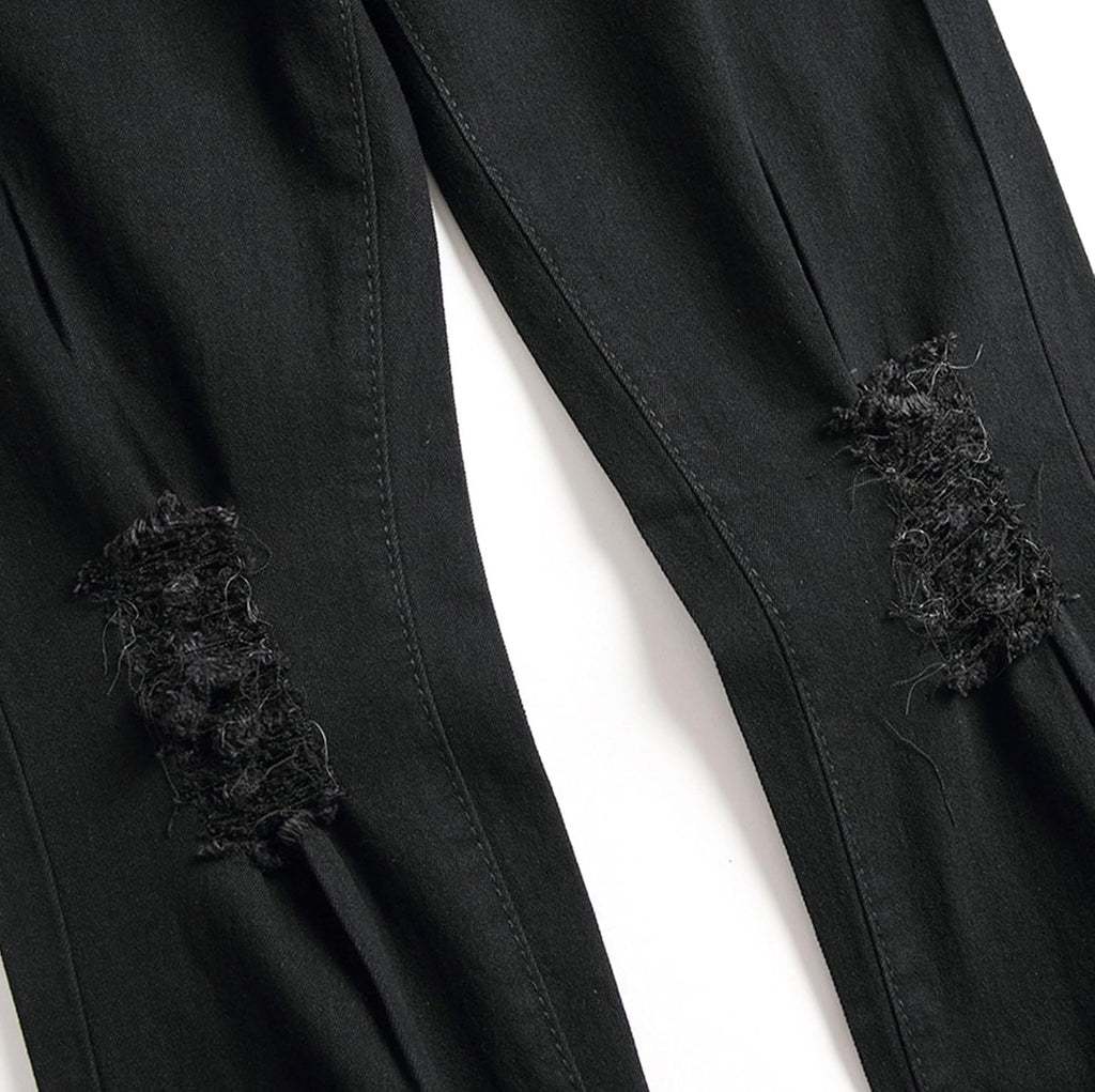 Herr Slim Fit-jeans herr stretch rippade slim fit skinny jeans mode raka ben komfortbyxor