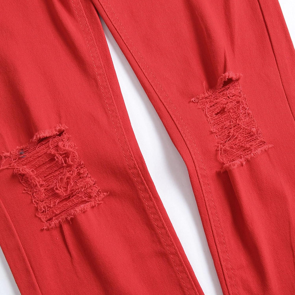 Herr Slim Fit-jeans herr stretch rippade slim fit skinny jeans mode raka ben komfortbyxor