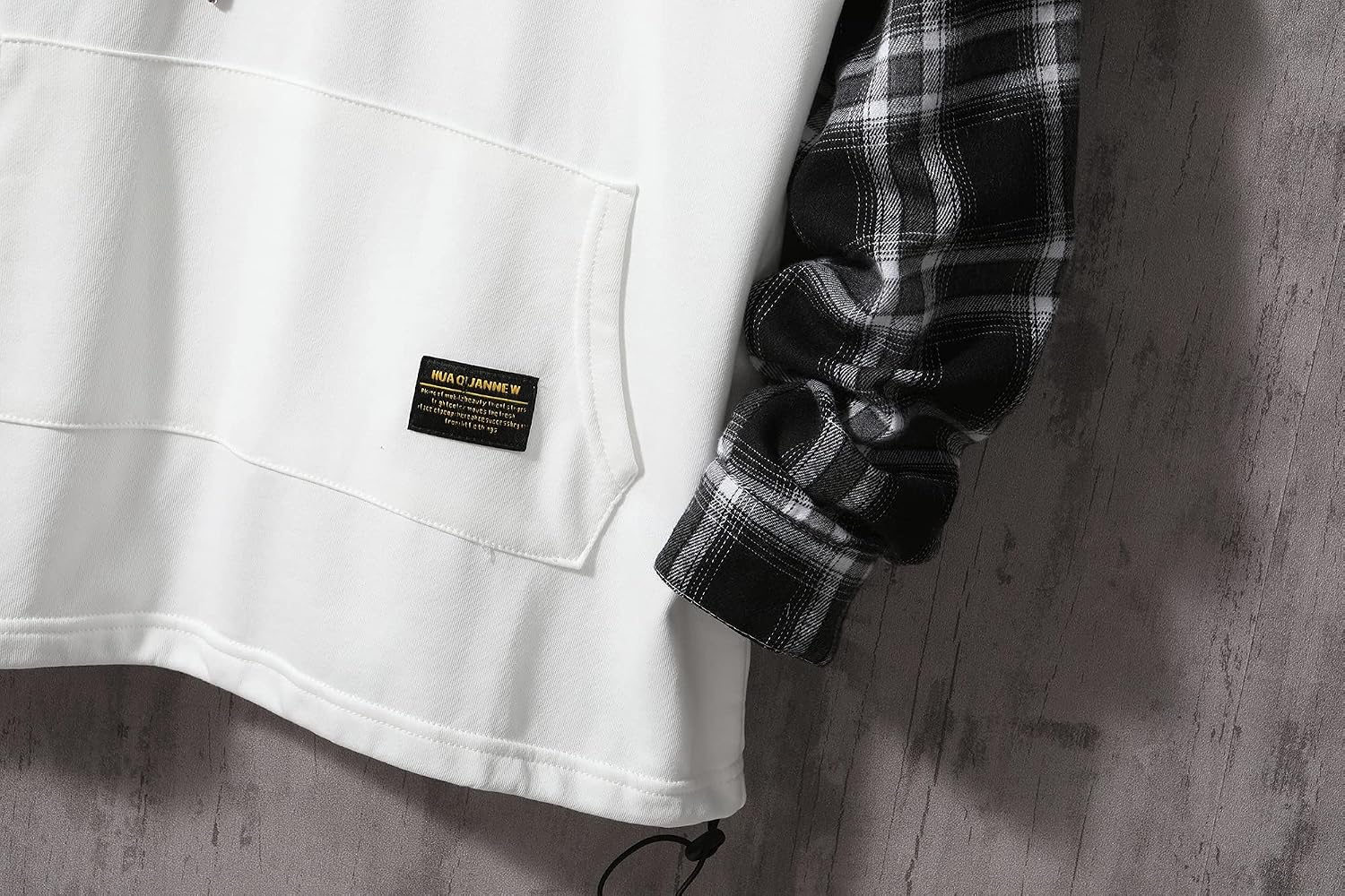 GURUNVANI Lappteknik huvtröjor herr bokstavstryck streetwear huvtröja herr sweatshirt
