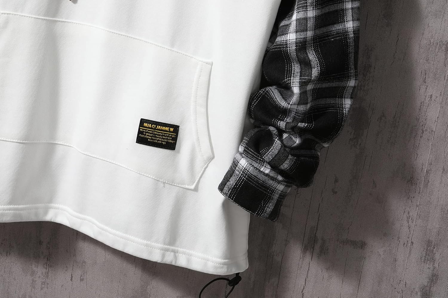 GURUNVANI Lappteknik huvtröjor herr bokstavstryck streetwear huvtröja herr sweatshirt