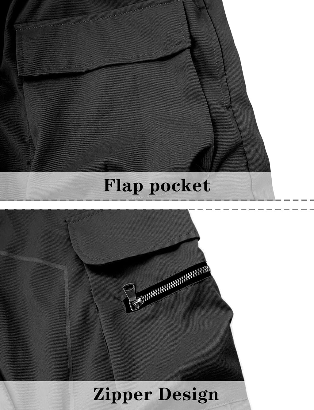 AIEOE Cargobyxor, herr, hip hop, techwear, cargobyxor med reflekterande ränder, streetwear, punkbyxor, joggingbyxor, joggingbyxor med fickor, elastisk linning