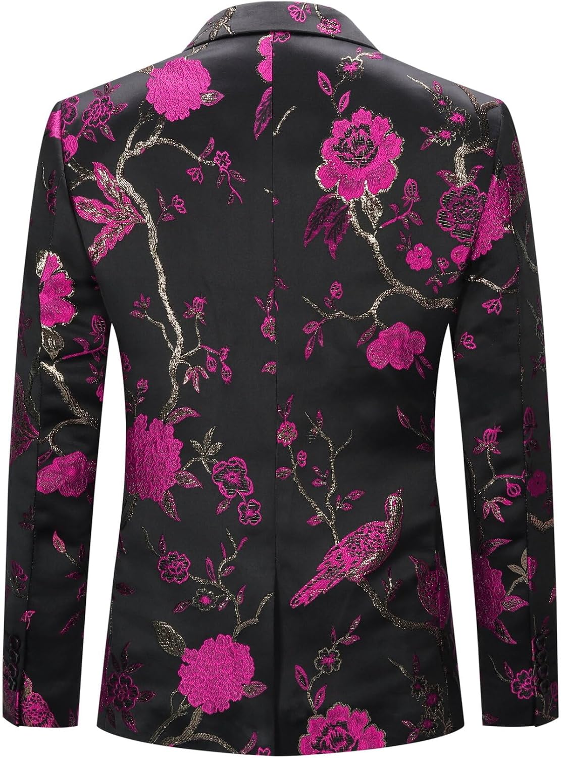 YOUTHUP Broderi blazer för män smal passform blommig kostym jacka snygg blommig smoking jackor