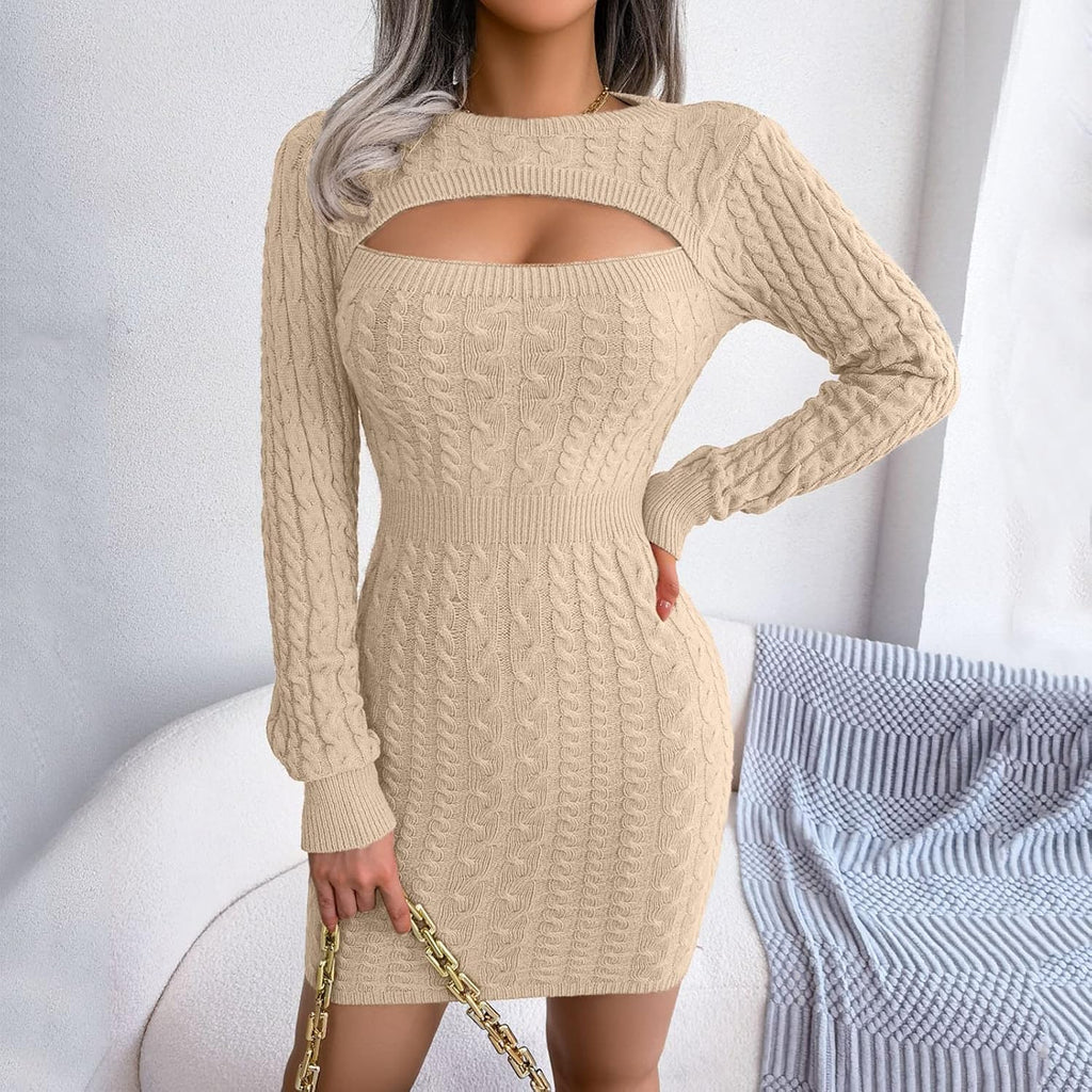 Dam Långärmad Stretchig Bodycon-klänning
