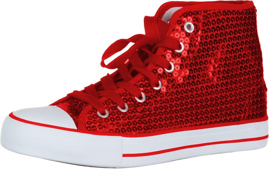 Brandsseller Dam Glitter sneakers paljetter halv höga spets damstövlar.
