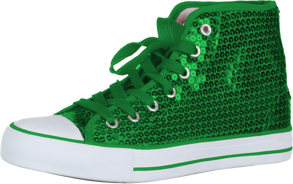 Brandsseller Dam Glitter sneakers paljetter halv höga spets damstövlar.