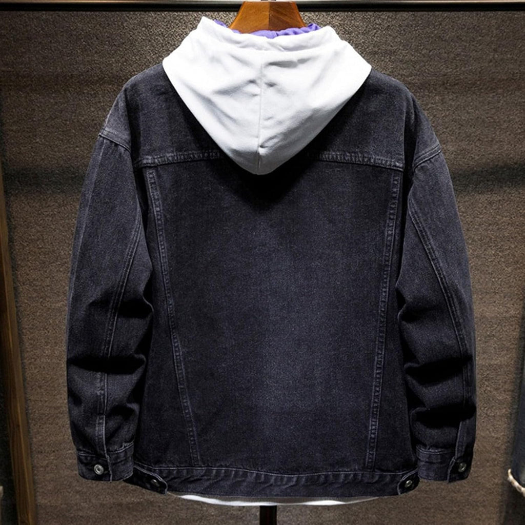 JEShifangjiusu Män Street Fashion Casual Denim Ytterkläder Baggy Rapper Denim Jackor Hip Hop Avslappnad Passform Streetwear