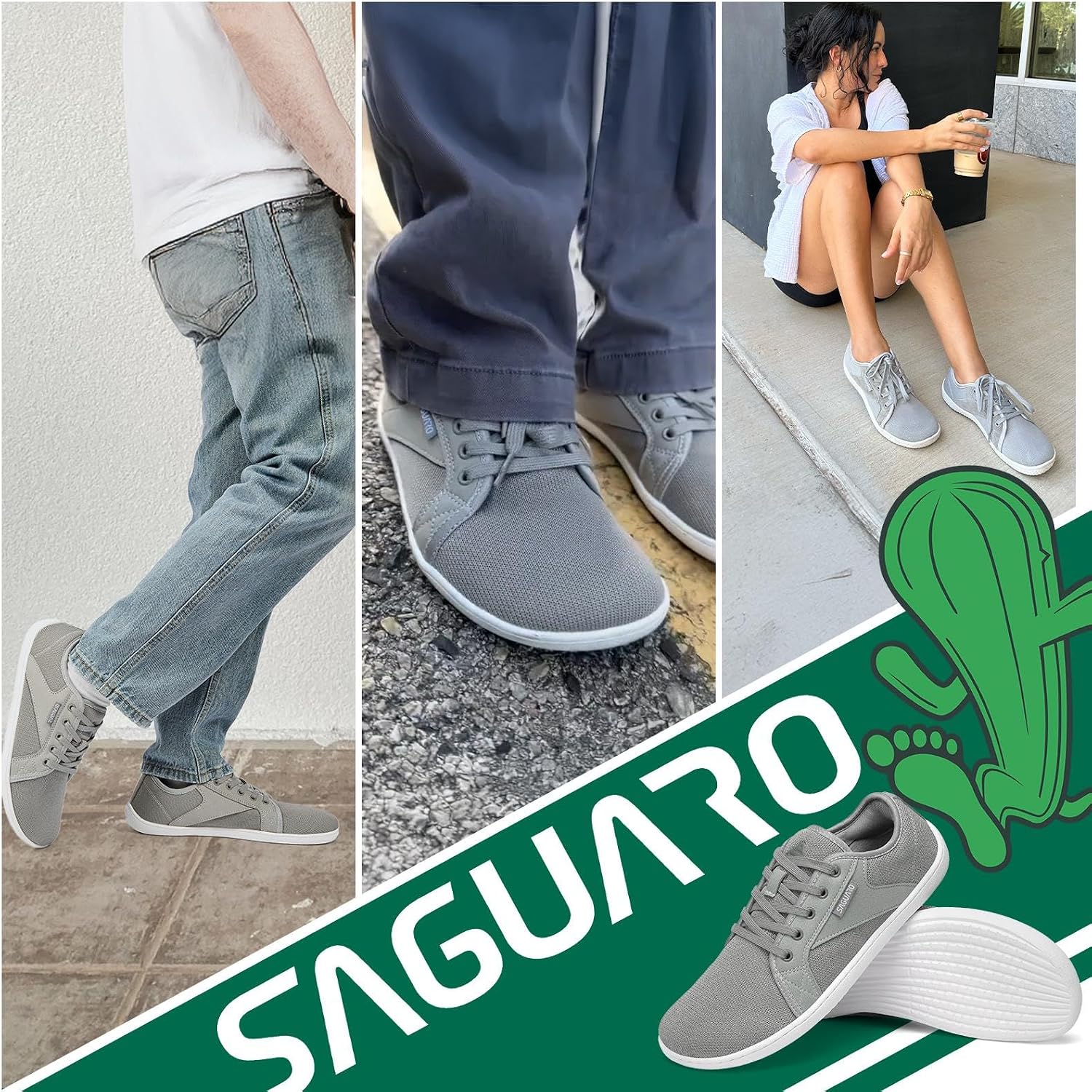 SAGUARO Unisex Knit Barfoot skor med Zero Drop Sula, Luck , Storlek 36–48