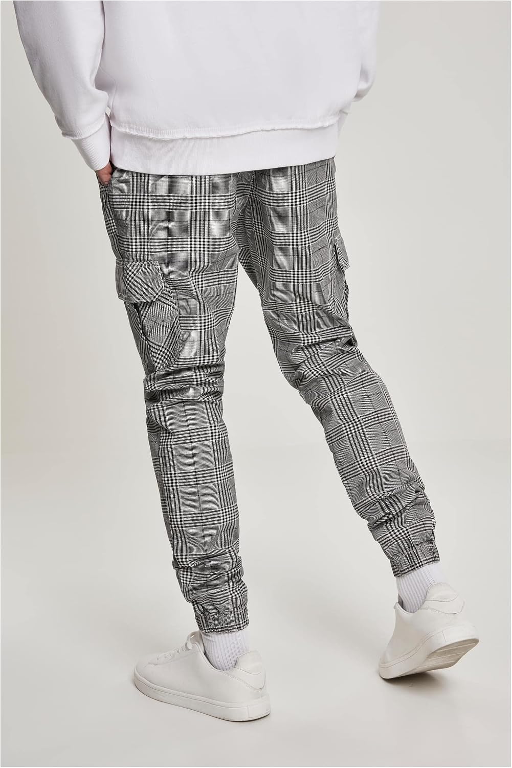 Urban Classics herr Byxor Aop Glencheck Cargo Jog Pants