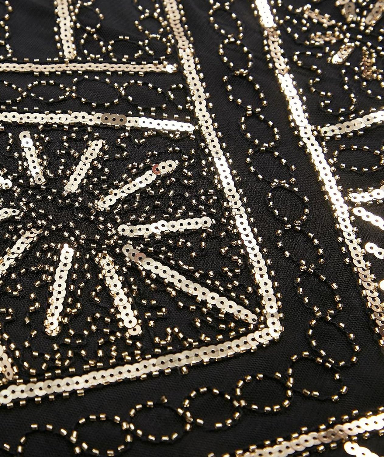 Hahaemma 1920-tals-vintageklänning, flapper-/charleston-klänning, Great Gatsby, med paljetter, tofsar och fåll, som examensbalklänning, aftonklänning, cocktailklänning eller kostymklänning