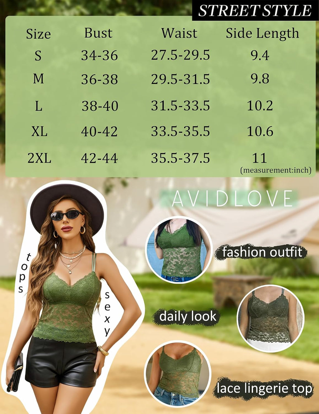 Avidlove Dantel Kısa Üst Kadın Seksi V Yakalı Atlet Yaz Kolsuz Dantel Üst