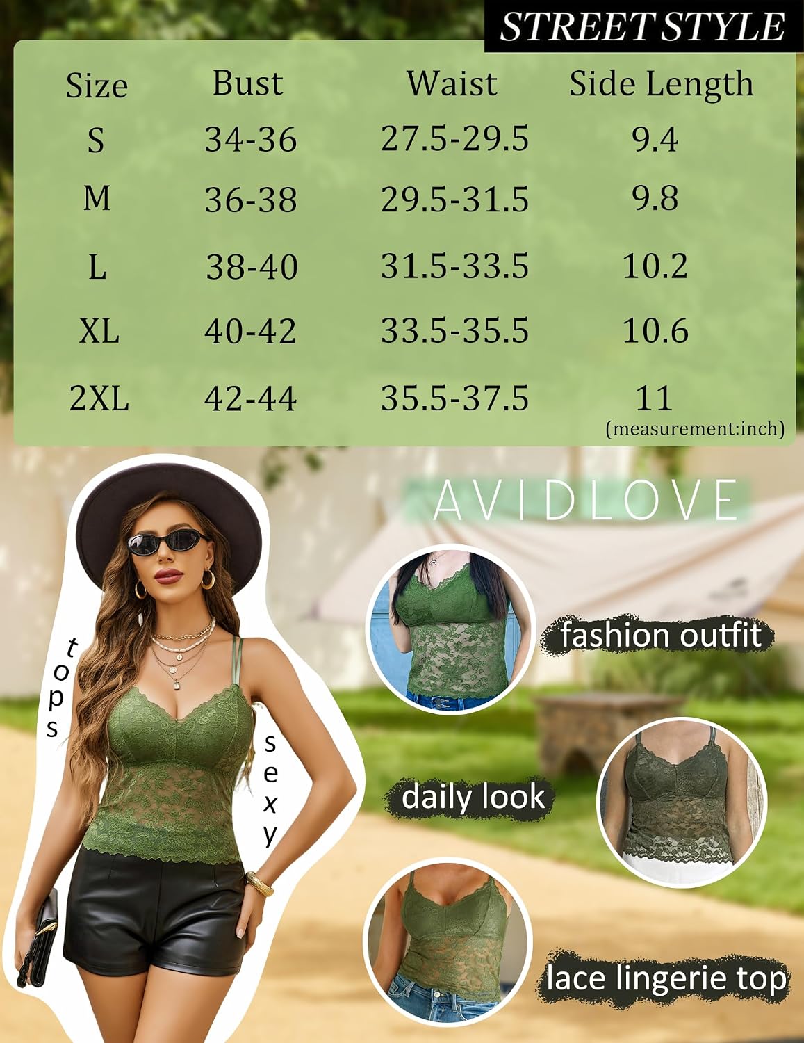 Avidlove Dantel Kısa Üst Kadın Seksi V Yakalı Atlet Yaz Kolsuz Dantel Üst