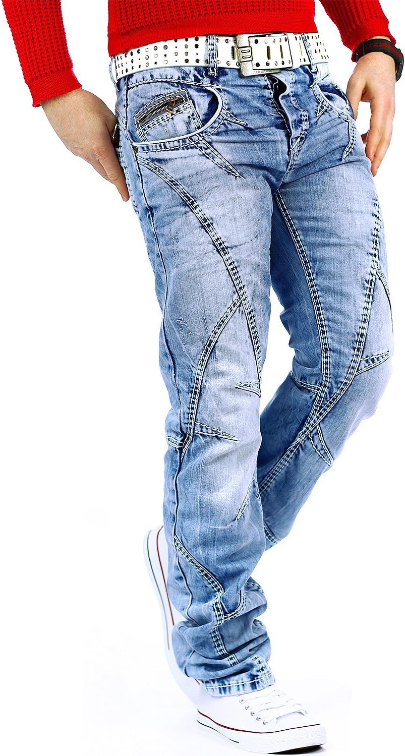 Cipo & Baxx Regular Jeans för män, Blå – 32
