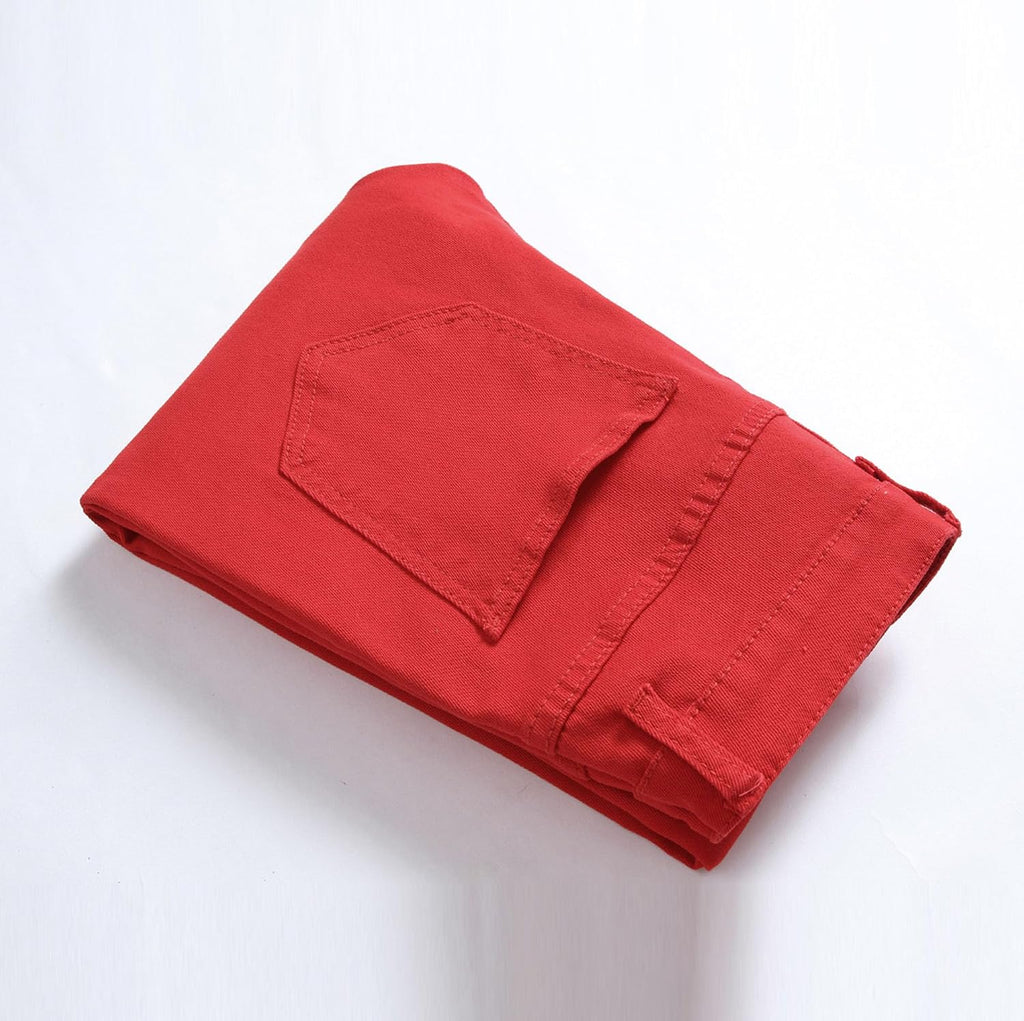 Herr Slim Fit-jeans herr stretch rippade slim fit skinny jeans mode raka ben komfortbyxor