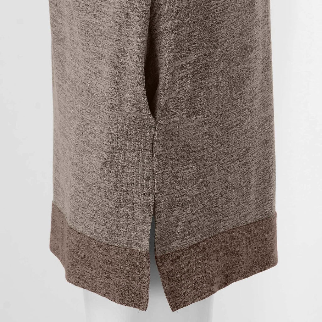 HUIFUAO T-shirt för kvinnor långärmad rund hals färgblock delad topp lös pullover topp skjorta kvinnor svart plus size t-shirt