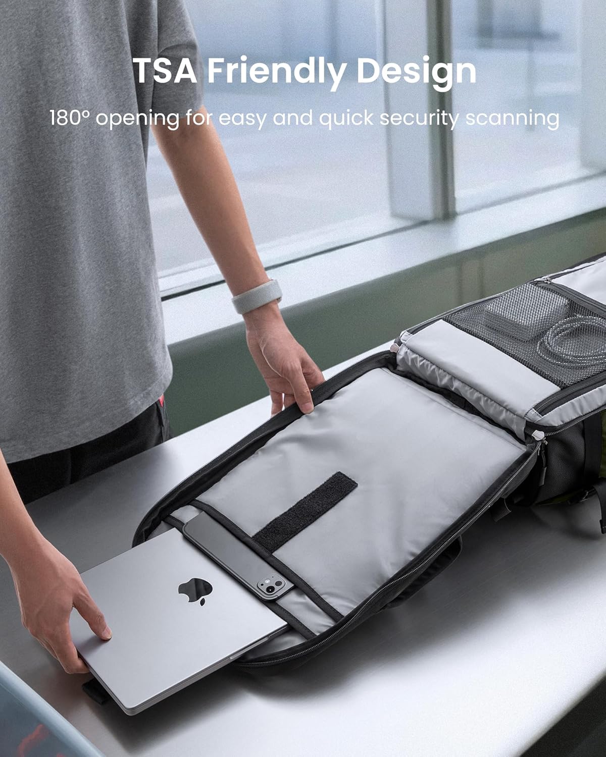 tomtoc 40L Reseryggsäck, TSA-vänlig handbagage-ryggsäck Reseryggsäck för 15,6-17 tums bärbar dator, flyggodkänd ombordstigning Vattenavvisande kabinryggsäck för resor Weekender Trip