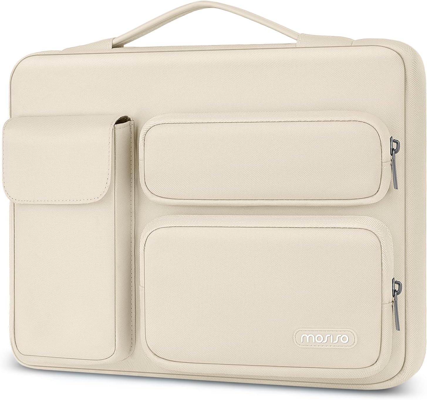 MOSISO 360 Protective Laptop Sleeve 14 inch, Laptop Sleeve Compatible with HP Dell ASUS Acer, HP Stream, Dell Latitude, IdeaPad, Side Opening Bag with 2 Raised and 1 Flapover Pockets