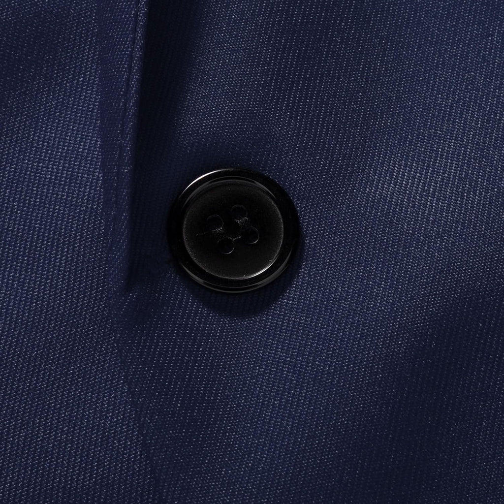 Herr smal passform en knapp blazer jacka notch kavajslag svart trim ficka solid sportdräkt kappa för vardaglig fest bal