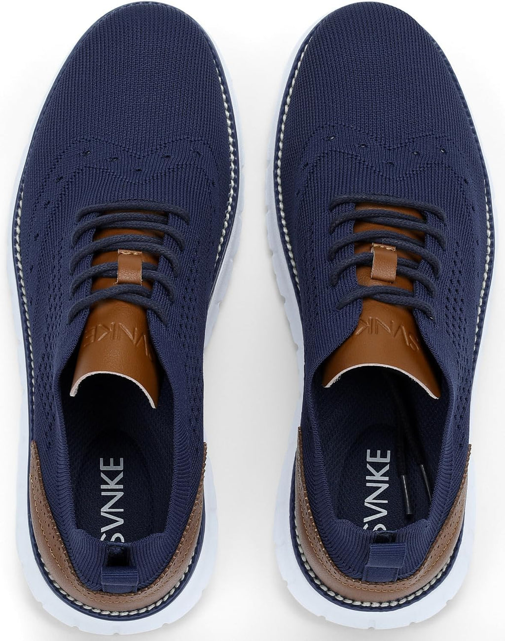 SVNKE mäns Oxfordskor formella promenadskor finskor klassiska halkfria business vardagsskor snörning lätt sneaker