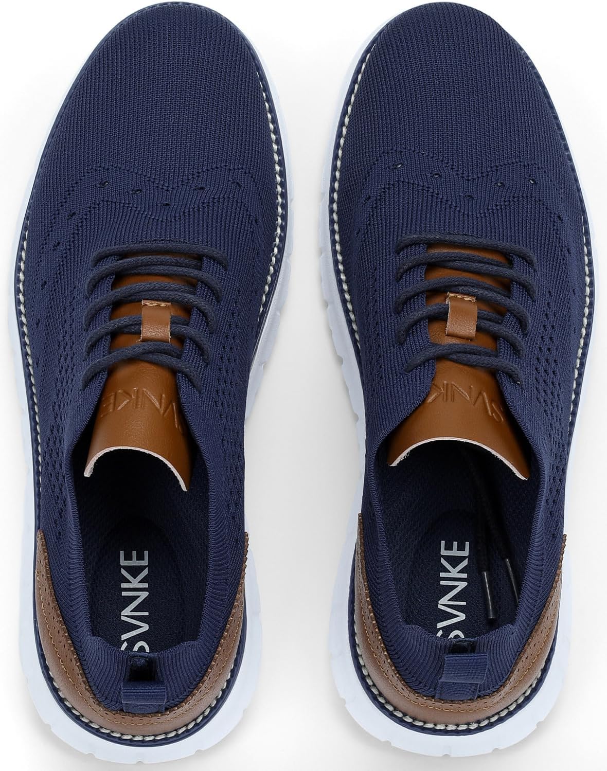 SVNKE mäns Oxfordskor formella promenadskor finskor klassiska halkfria business vardagsskor snörning lätt sneaker