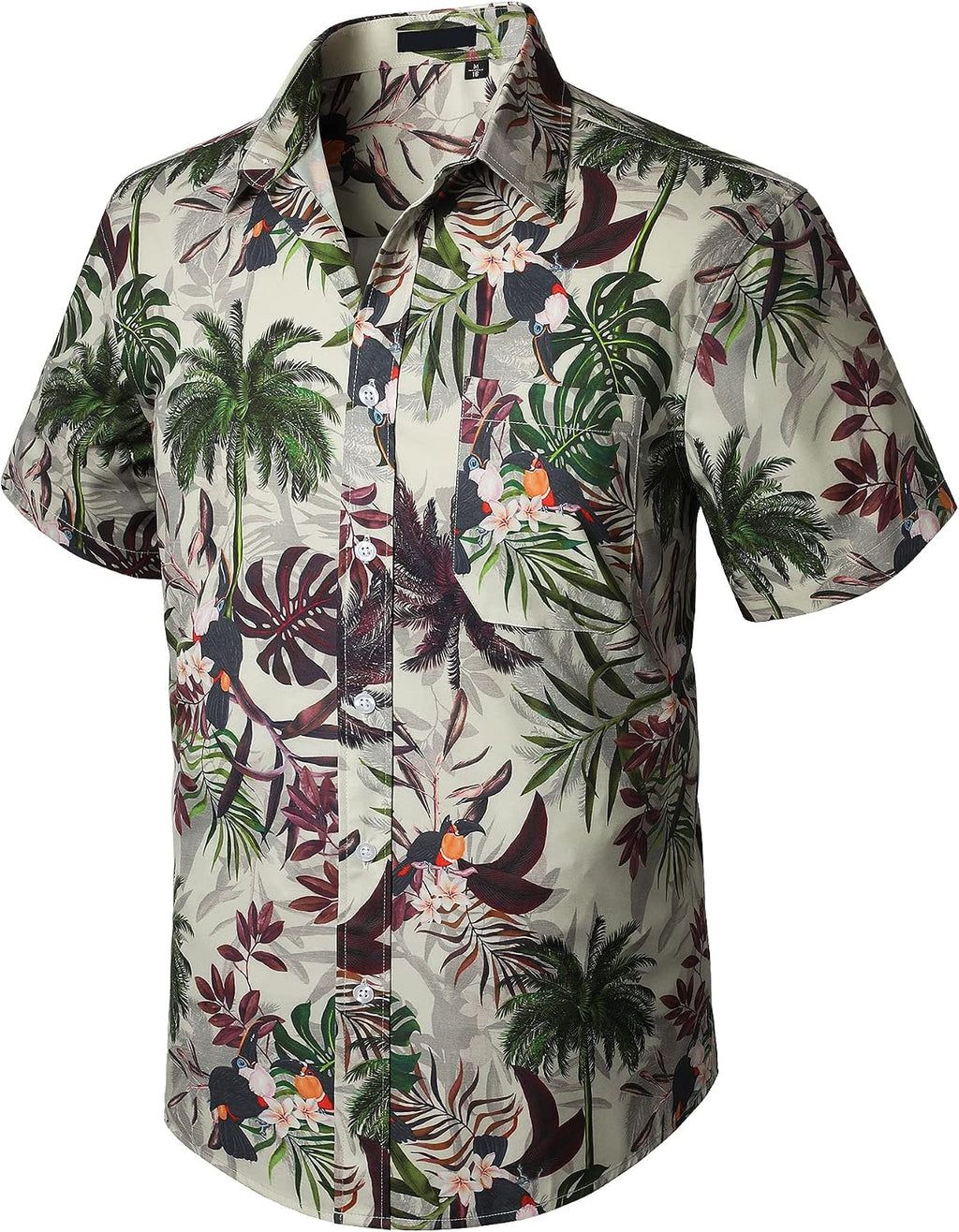 Enlision Funky Hawaii-skjorta för män, kortärmad, fritid, Hawaii-skjorta, tryck, ananas palmer, blommor, ledig, unisex, Hawaii-skjorta med framficka, S-2XL