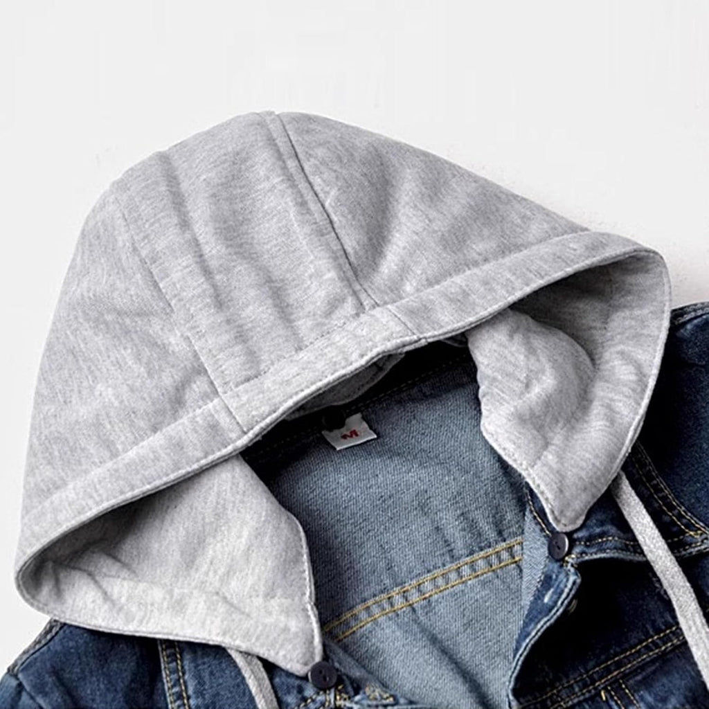 Huvtröjor för kvinnor vardaglig sommar långärmad huvtröja denimjackor button down trendig jeansjacka med huva