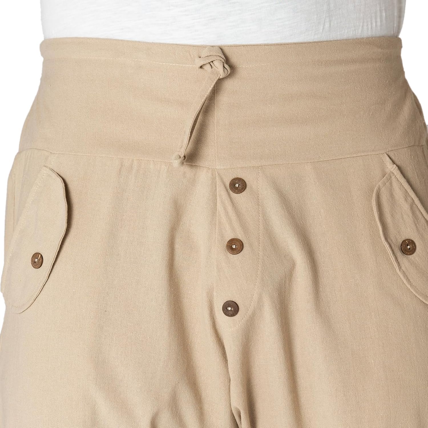 PANASIAM Yogi Pants Classic för dam och herr I bekväma fritidsbyxor i Aladin-Harem-stil – 100% bomull I optimal passform tack vare dragsko fram och elastisk linning bak I sommarbyxor