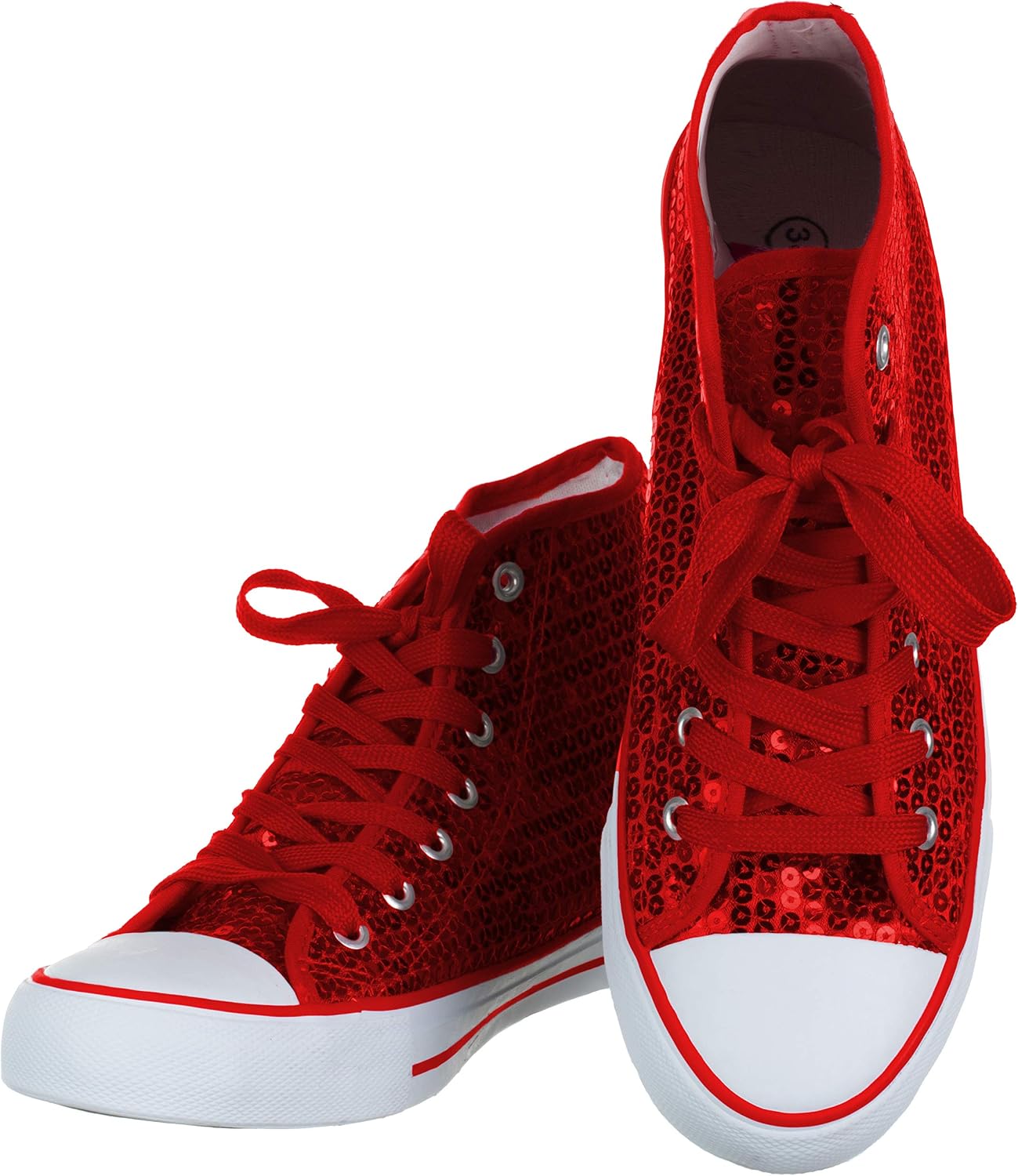 Brandsseller Dam Glitter sneakers paljetter halv höga spets damstövlar.