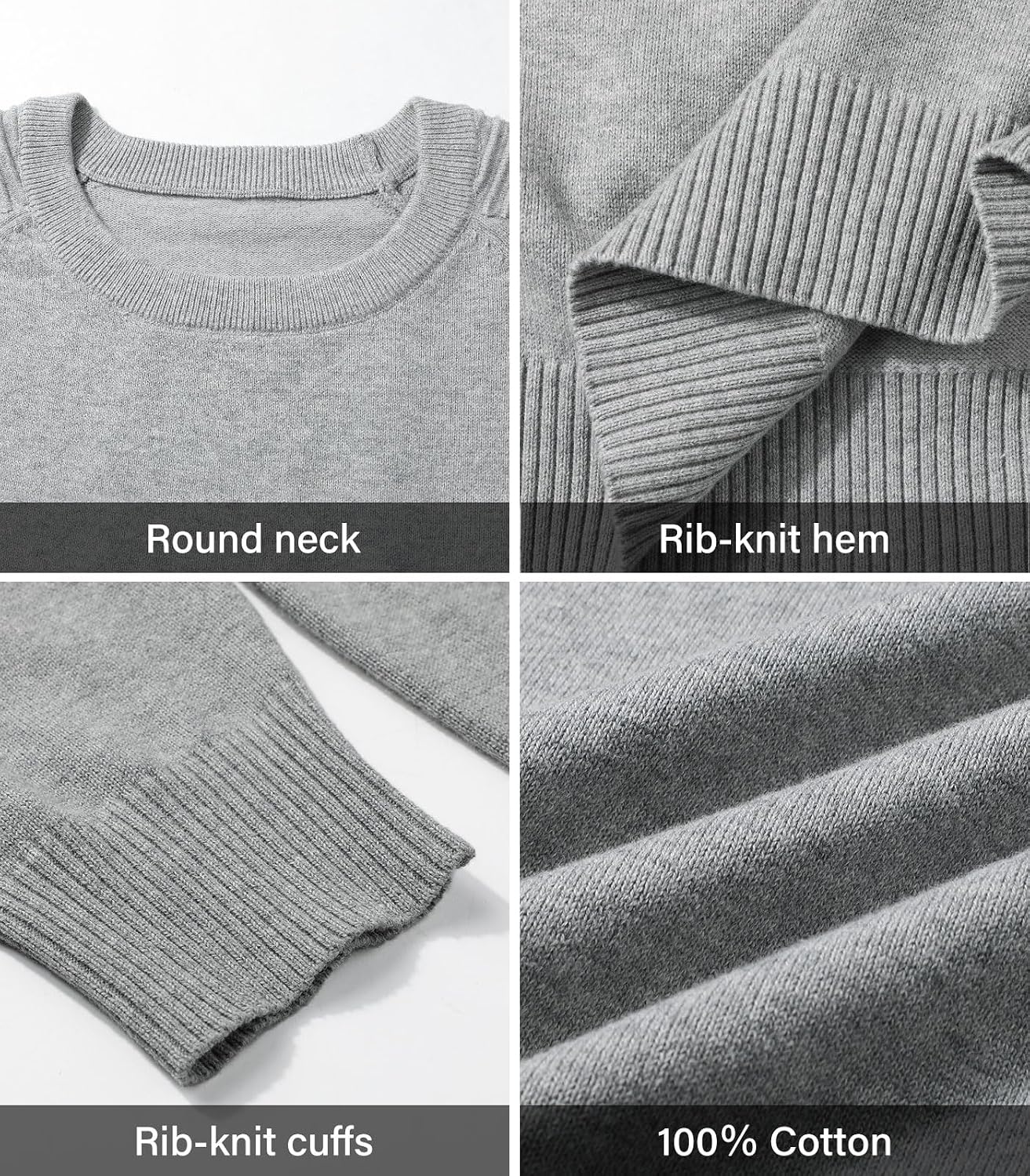 herr rund hals raglan långärmad jumper enfärgad termisk stickad pullover axel ribbning detalj 100 % bomull klassiska stickade kläder höst vinter