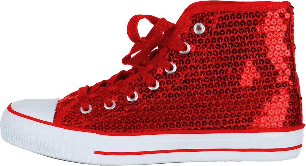 Brandsseller Dam Glitter sneakers paljetter halv höga spets damstövlar.