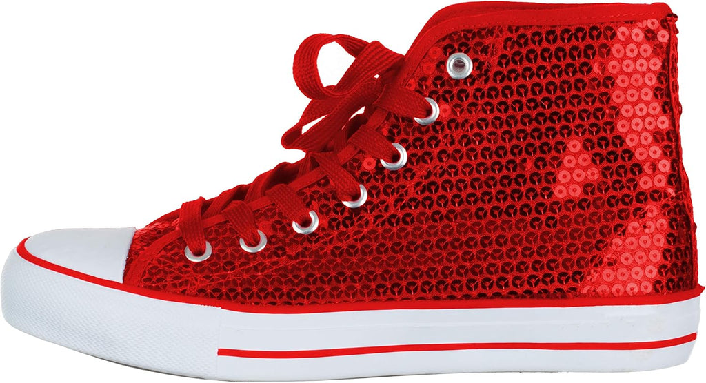 Brandsseller Dam Glitter sneakers paljetter halv höga spets damstövlar.