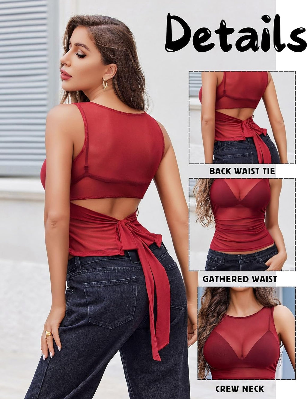 Avidlove Dam elegant genomsytt topp ärmlös linne sexig transparent bodys spets mesh festival outfit rave slim fit undertröjor camisole linne