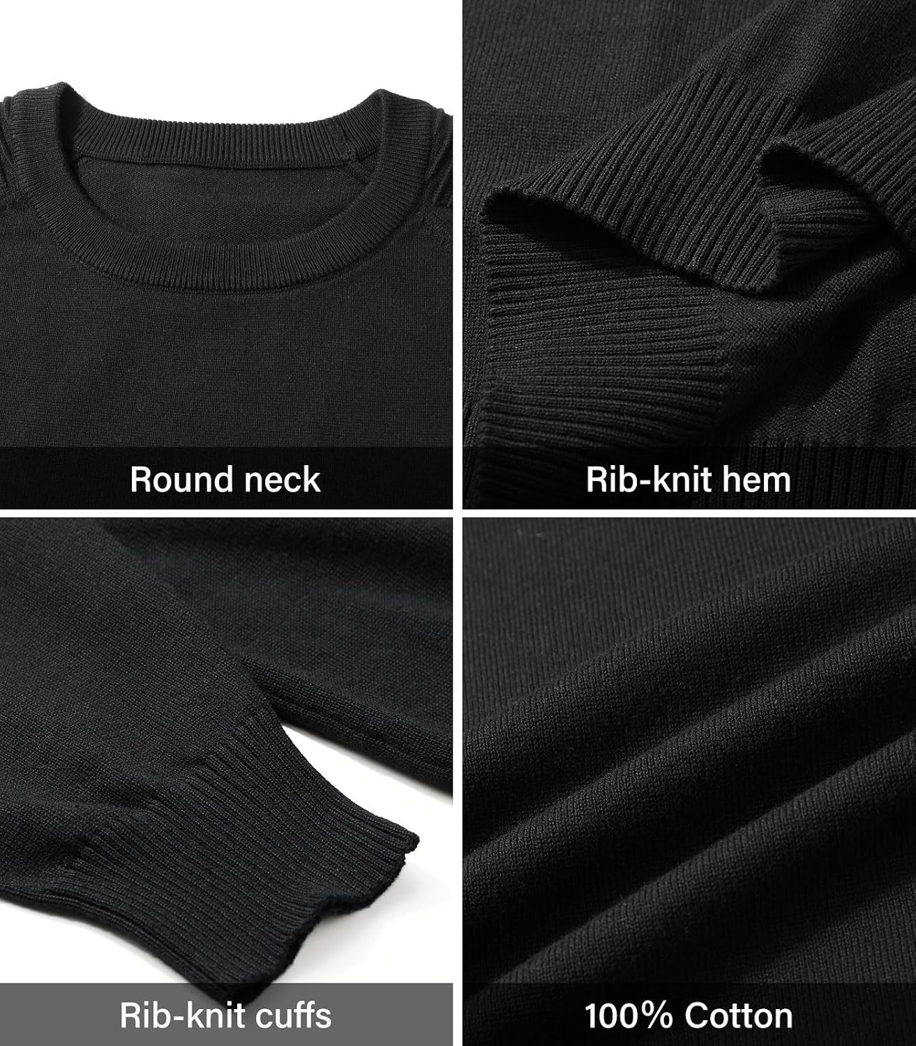 herr rund hals raglan långärmad jumper enfärgad termisk stickad pullover axel ribbning detalj 100 % bomull klassiska stickade kläder höst vinter